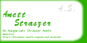 anett straszer business card